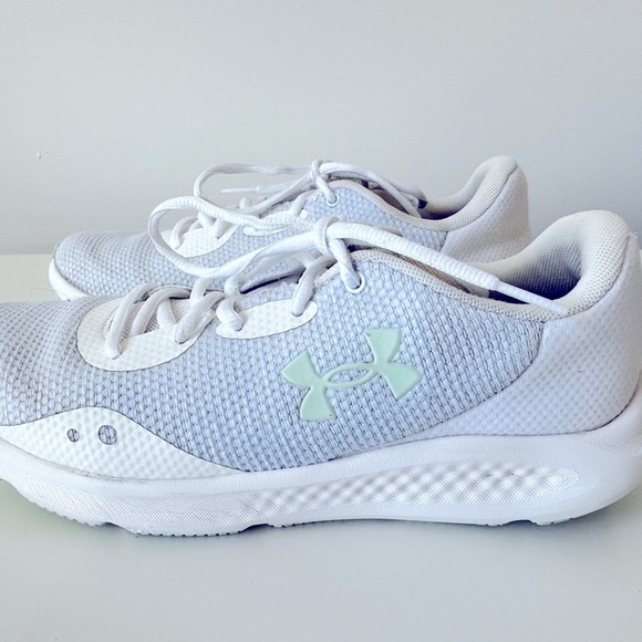 Under Armour White and Turquoise Sneakers Lightweight Comfort - Picture 4 of 12